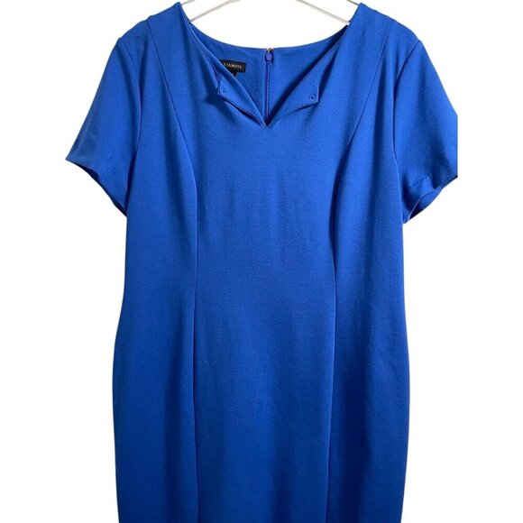 Talbots Cobalt Blue Sheath Dress w/ Back Slit – Size 14 - Picture 4 of 7